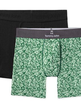 Tommy John Second Skin 6 Inch Boxer Briefs 2 Pack – Eden Etched Bud/Black